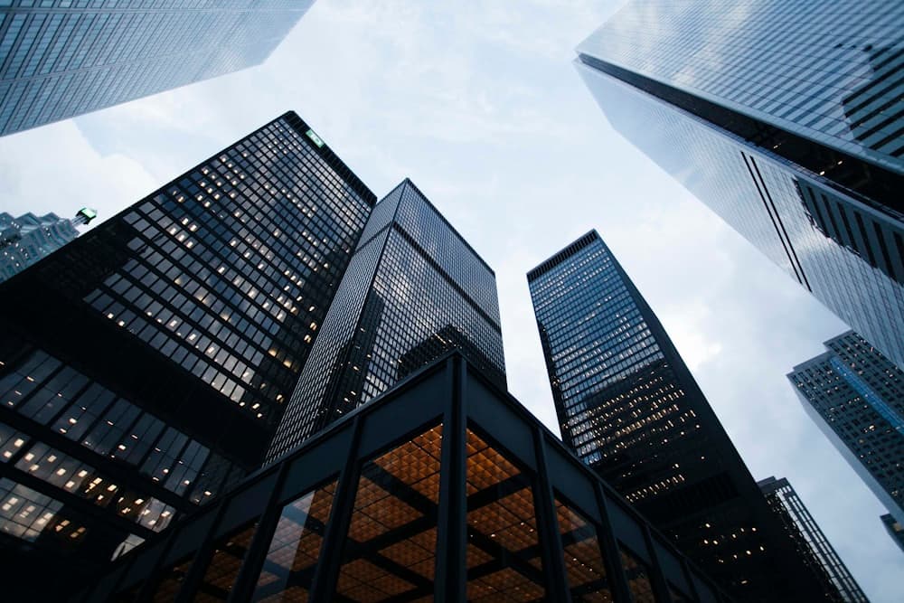 Glass office towers